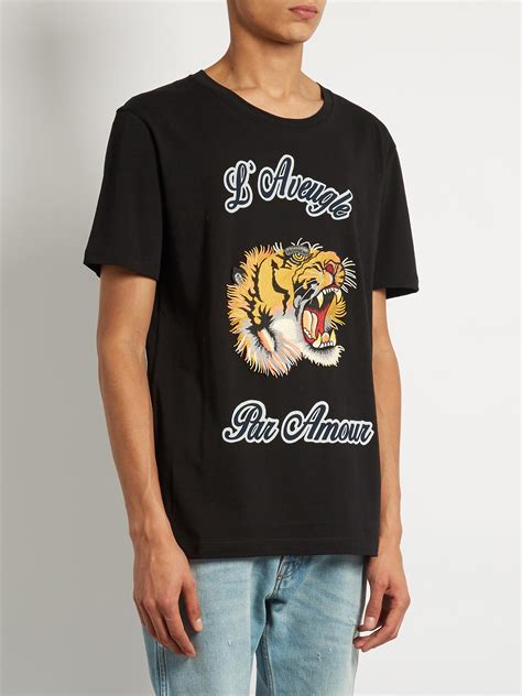 gucci black tiger t shirt|gucci tiger t shirt men.